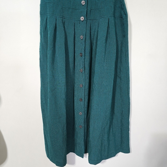 Vintage Checkered Pleated Buttoned Midi Sundress - Picture 7 of 7